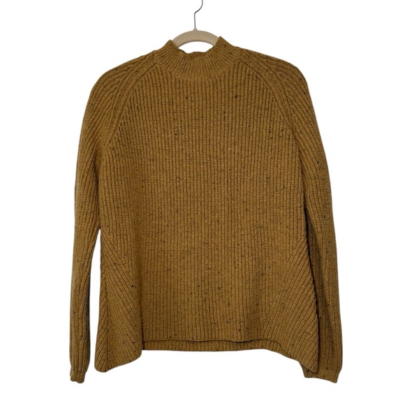 Kuhl Brown Mustard Knit Mock Neck Sweater Wool Blend Cozy Women’s Size Medium - Picture 1 of 6